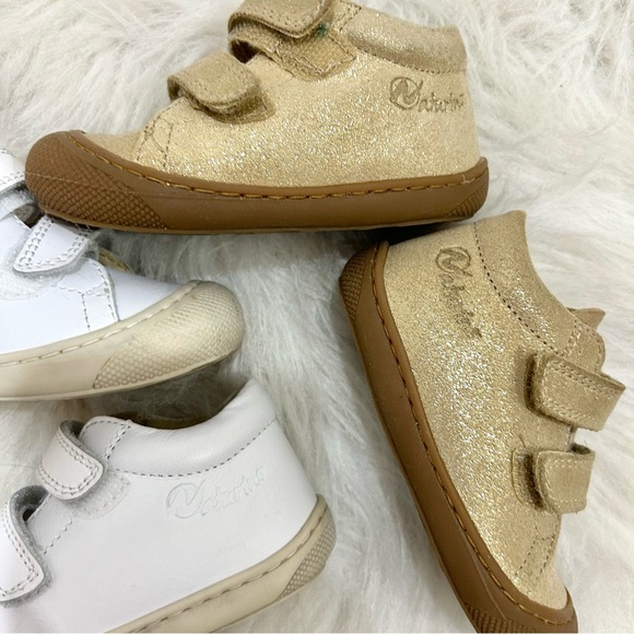 Naturino Baby Shoes Bundle – Size 21 – White Leather & Gold Glitter Sneakers - Picture 3 of 7